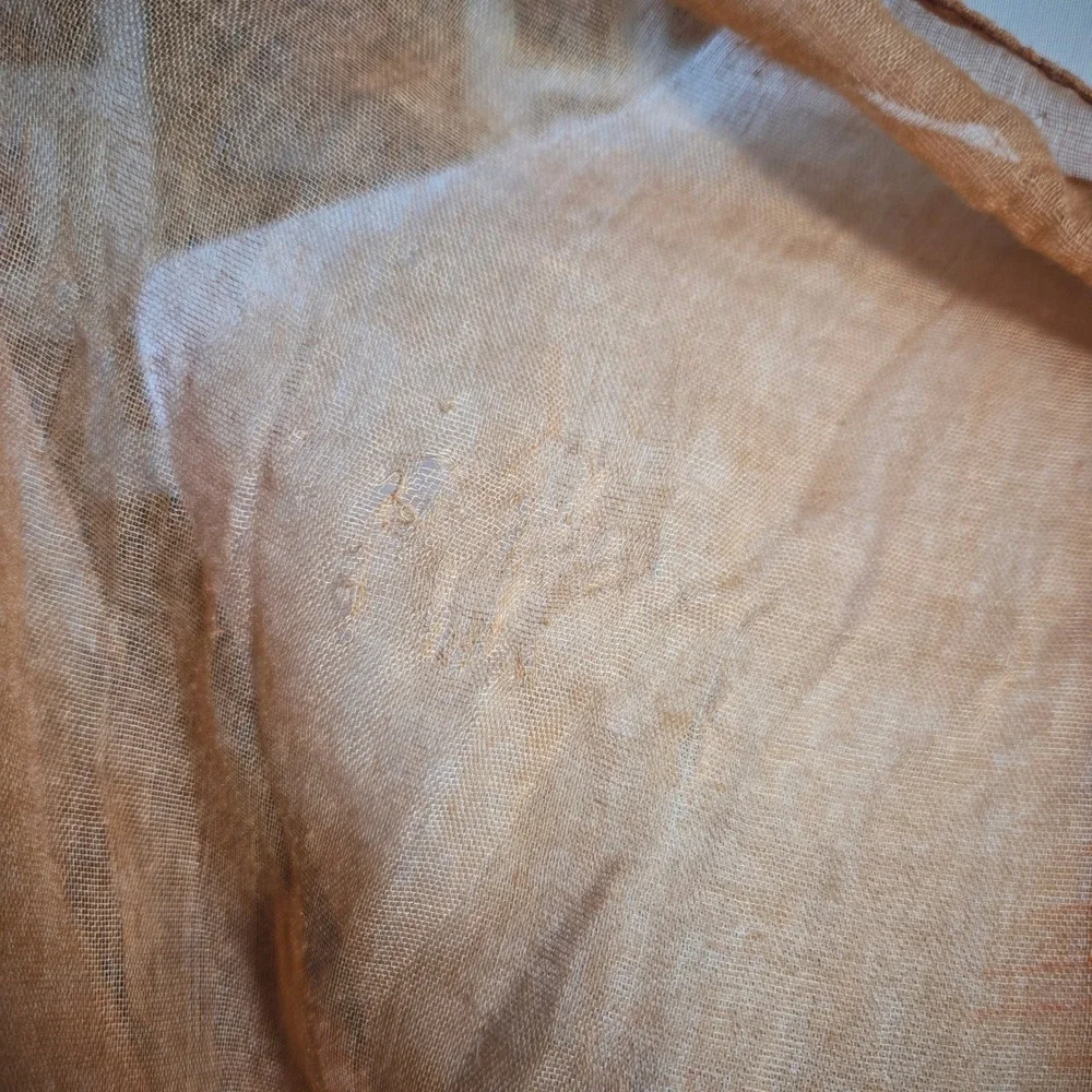 Abstract Print Scarf Large Orange Burgundy Sheer Lightweight Wrap Shawl 78x46